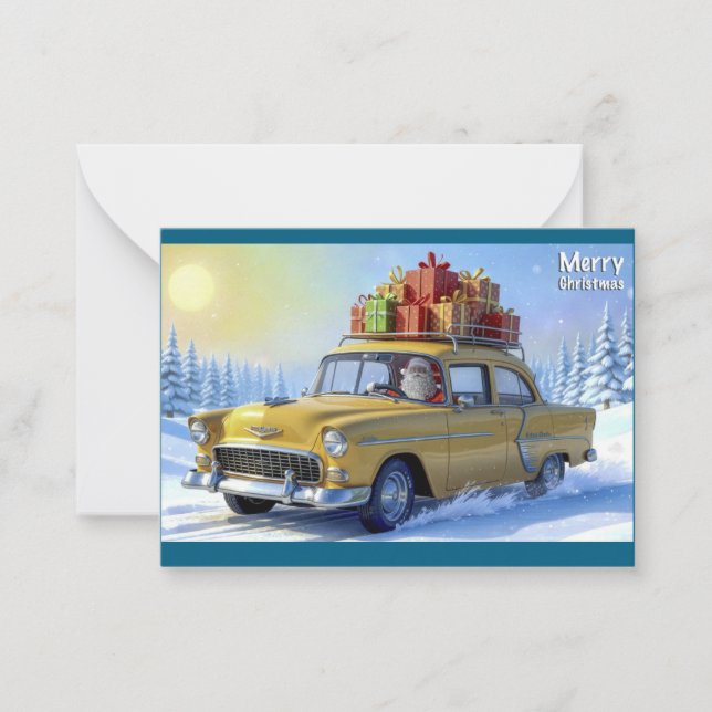 Tomte Julkort Oldtimer Anteckningskort (Framsida)