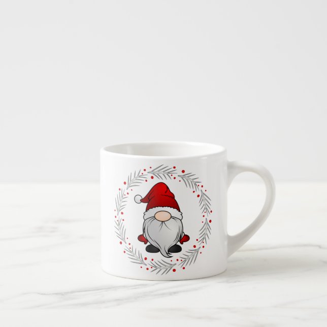 Tomte julkrans rolig jul espressomugg (Höger)