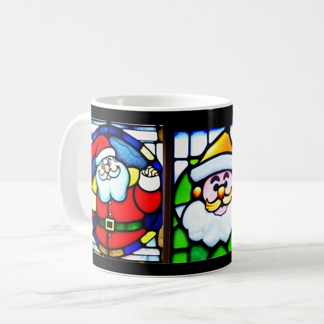 Tomte julmugg i glasmålning kaffemugg (Framsida vänster)