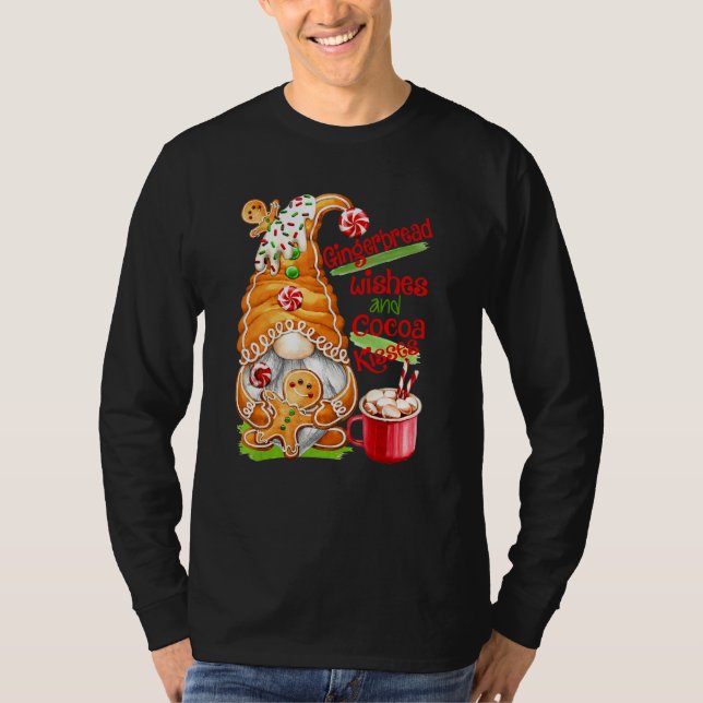 Tomte julpepparkaka och kakao God Jul T Shirt (Framsida)