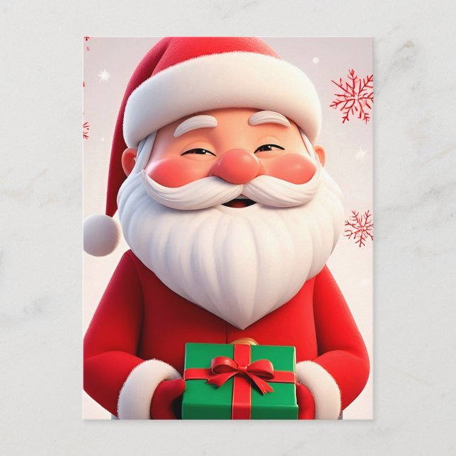 ❄️ Tomte Julpresent Magi 🎄 Festiv Högtid Vykort (Framsida)
