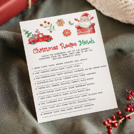 Tomte julrecept matchande spel julkort