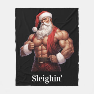 Tomte jultomten träna muskler gym fleecefilt