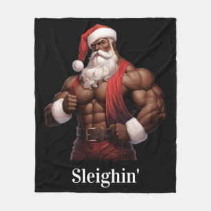 Tomte jultomten träna muskler gym fleecefilt