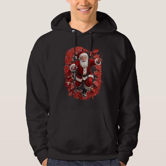 Tomte julvägg brytare hoodie (Framsida)