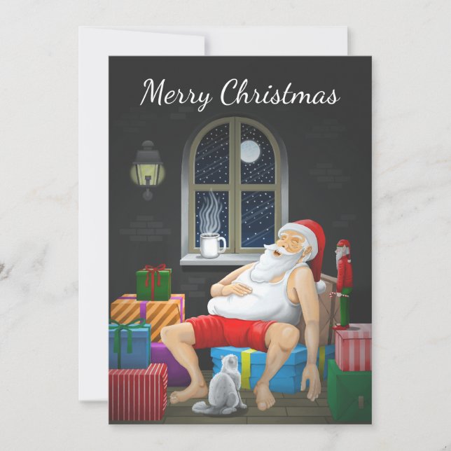 Tomte Kaffetid Julkort (Framsida)