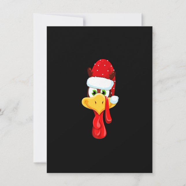 Tomte Kalkon Ansikte Glad Tackmas Glad Tackgivning Inbjudningar (Framsida)