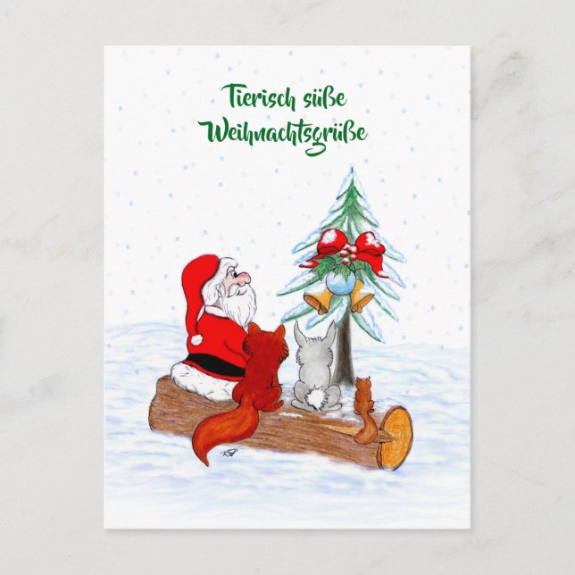 Tomte Kanin Räv Ekorre, Deutsch Vykort (Framsida)