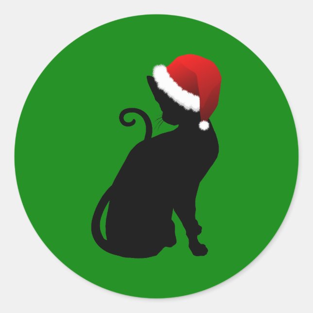 Tomte Katt Runt Klistermärke (Framsida)