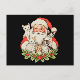 Tomte Katter Jul Xmas Högtid Helg Vykort