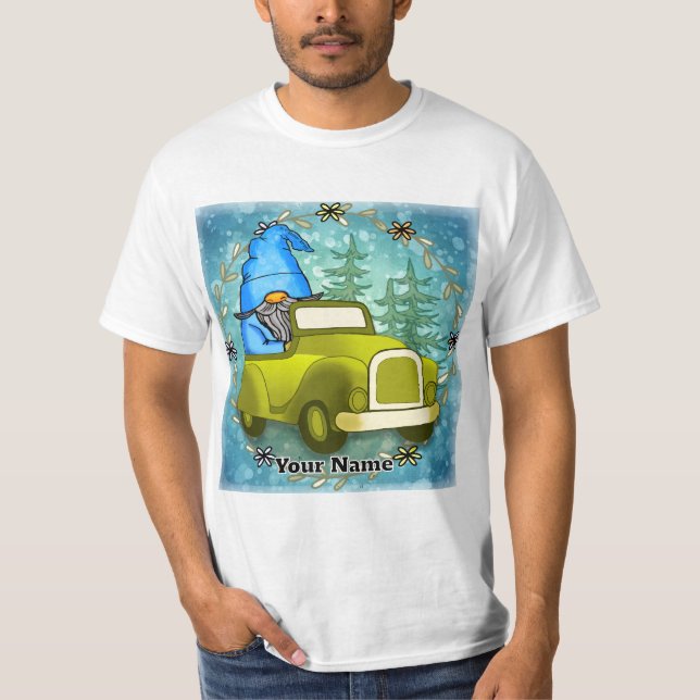 Tomte kör bil t shirt (Framsida)