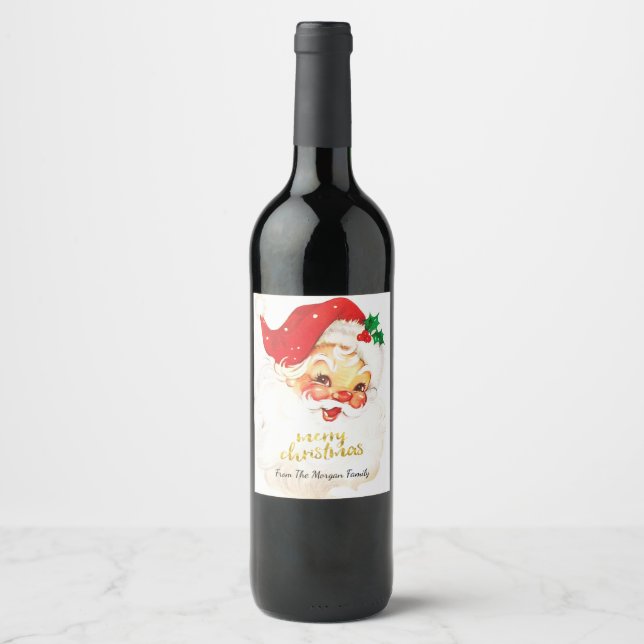 Tomte Kostym Jul Vinflaska Etikett (Framsida)