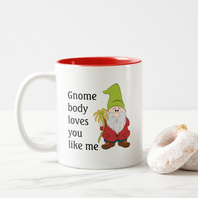 Tomte Kroppsälskar Dig Som Jag Två-Tonad Mugg (Med munk)