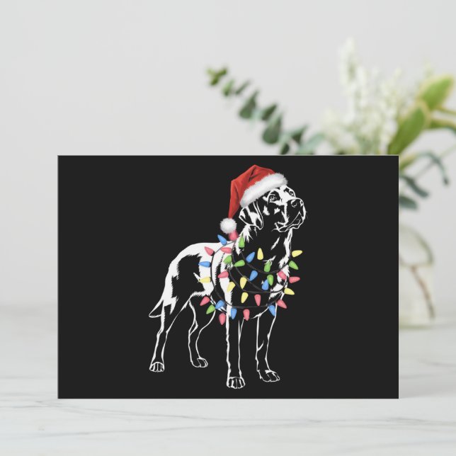 Tomte Labrador Retriever Julbelysning Hundälskare Julkort (Stående Fram)