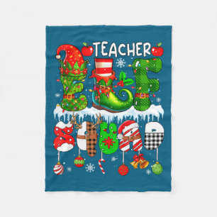 Tomte lärare Squad Xmas Färgstark Tomte Hatt Scute Fleecefilt