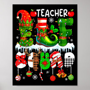 Tomte lärare trupp jul färgglad tomte hatt Scute S Poster