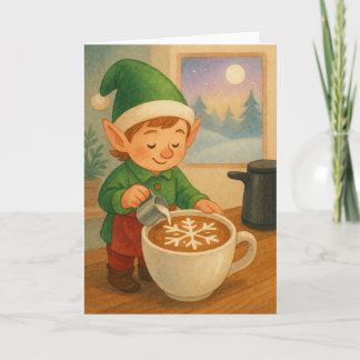 Tomte Latte Art Helgkort