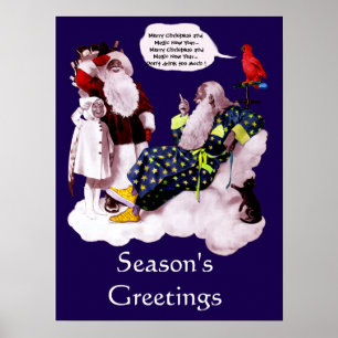 TOMTE ,LITEN ÄNGEL & MERLIN Julfest Poster