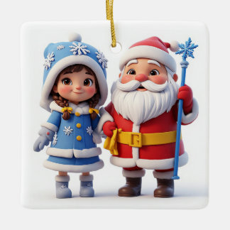 🎄 Tomte Liten Tjej Vinter Jul ❄️ Julgransprydnad Keramik