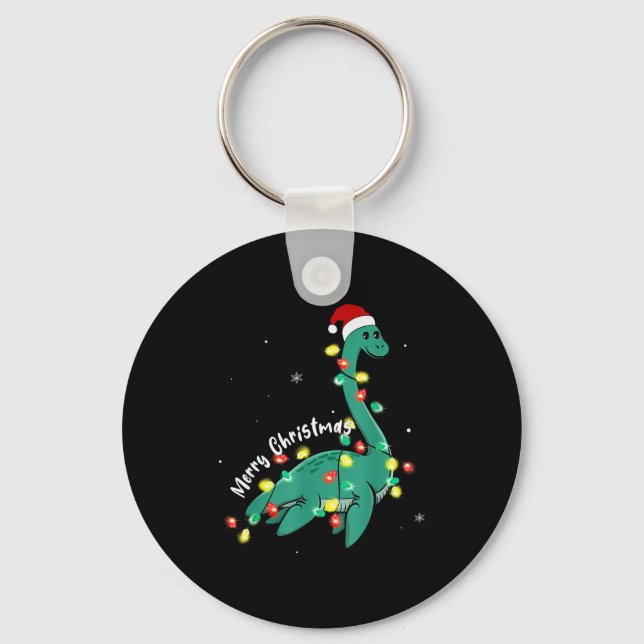 Tomte Loch Ness Monster Jul Nessie Pojkar Flicka Nyckelring (Framsida)