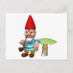 tomte lutar sig mot svamp vykort