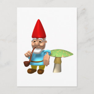 tomte lutar sig mot svamp vykort