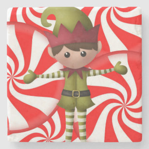 Tomte Marmor Stenkoj Christmas Stenunderlägg