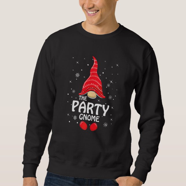 Tomte Matchande Familjegrupp Julfest  Lång Ärmad Tröja (Framsida)