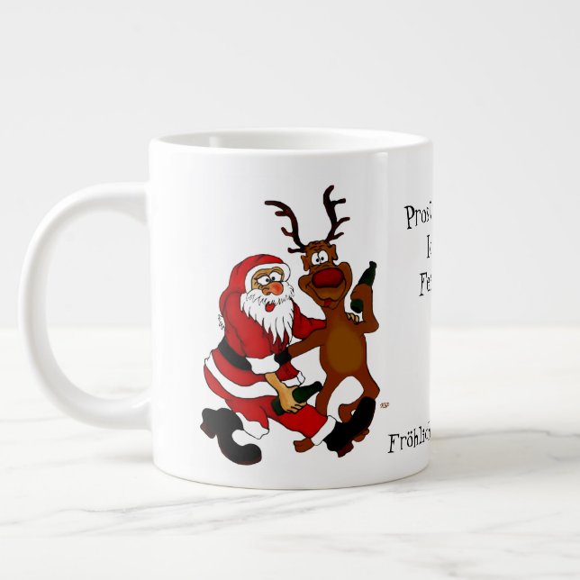 Tomte med älg - God Jul Jumbo Mugg (Vänster)