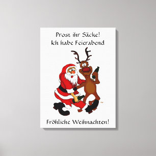 Tomte med älg - Skål era nollor! Canvastryck