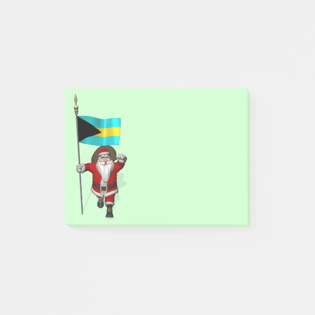 Tomte med Bahamas flagga Post-it Block (Framsida)