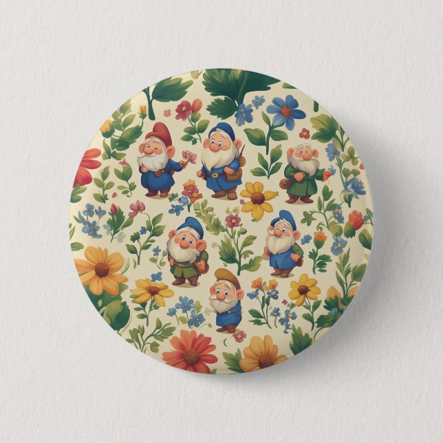 Tomte med blommönsterdesign knapp (Framsida)