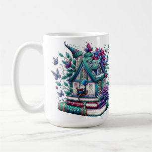 Tomte med böcker  kaffemugg