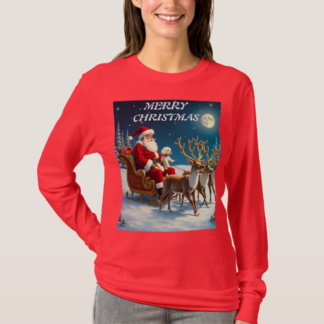 Tomte med en liten vit valp t shirt (Framsida)