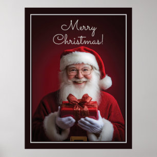 Tomte med en present juldesign poster
