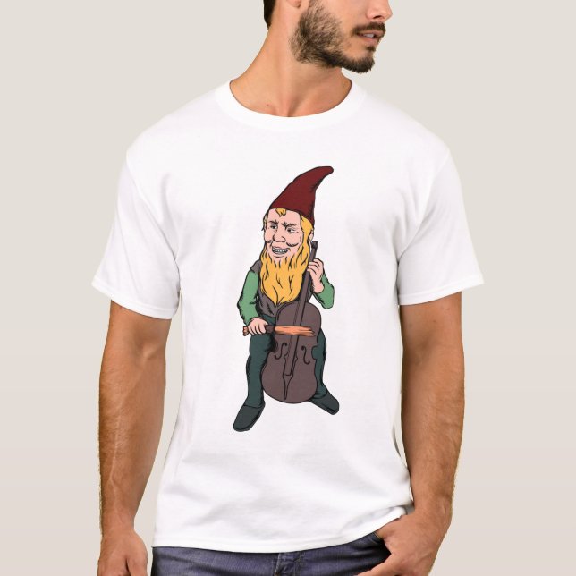 Tomte med fiol (färg) T-shirt | Present till fans (Framsida)