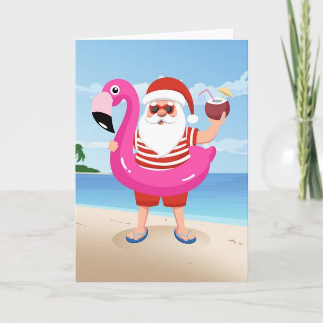 Tomte med flamingo flytring kort (Framsida)