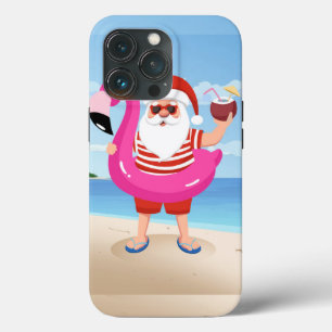 Tomte med flamingo uppblåsbar ring