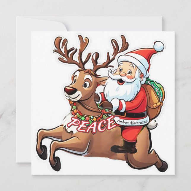 Tomte med fredsgåvor inbjudningar (Framsida)