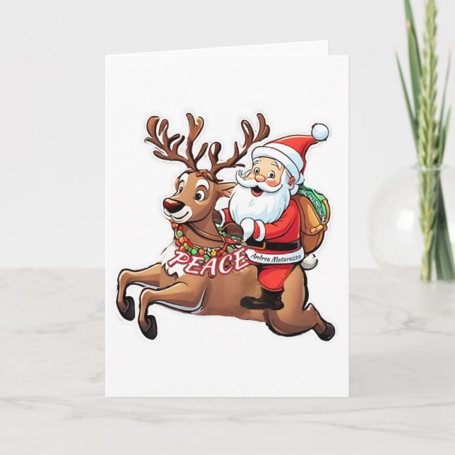 Tomte med fredsgåvor kort (Framsida)