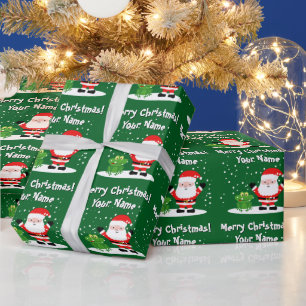 Tomte med groda tecknad kul jul för barn presentpapper