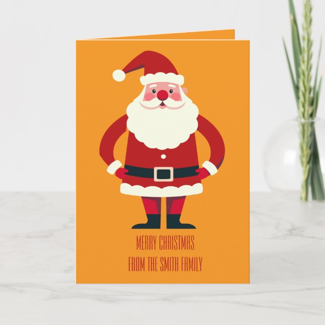 Tomte med händerna på höften och vara glad kort (Framsida)