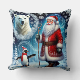 Tomte med isbjörn och pingvin kudde