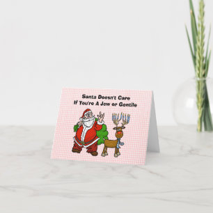 Tomte med judisk Rudolf Chrismukkah-kort Kort