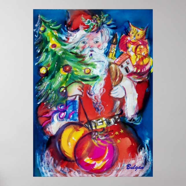 TOMTE MED JULGRAN OCH GÅVOR POSTER (Framsidan)