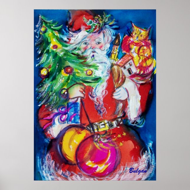 TOMTE MED JULGRAN OCH GÅVOR POSTER (Framsidan)