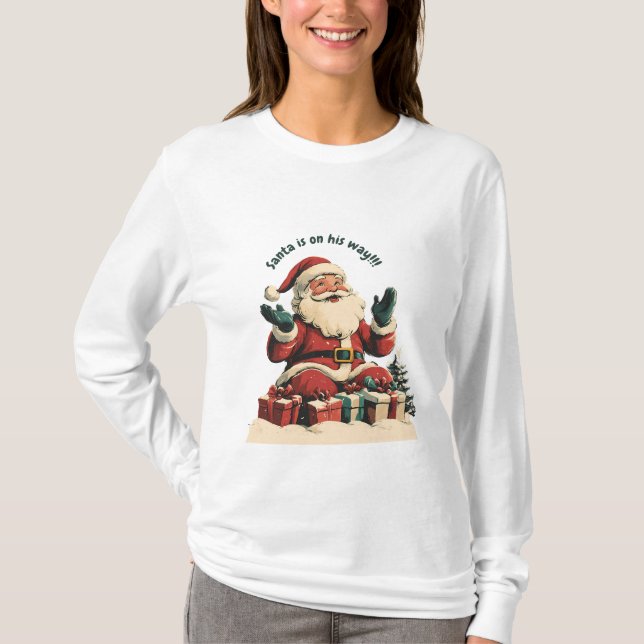 Tomte med julpresenter t shirt (Framsida)