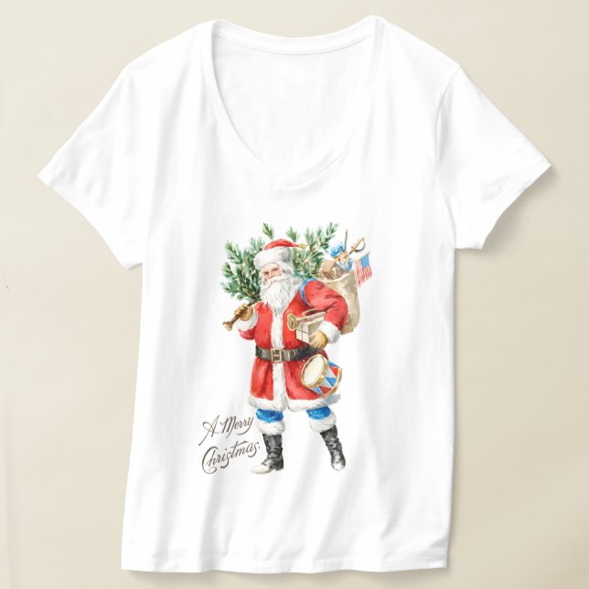 Tomte med leksaker och trumma t shirt (Laydown)