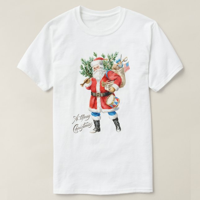 Tomte med leksaker och trumma t shirt (Design framsida)