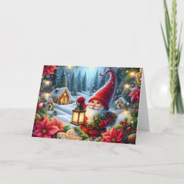 Tomte med lykta jul helgkort